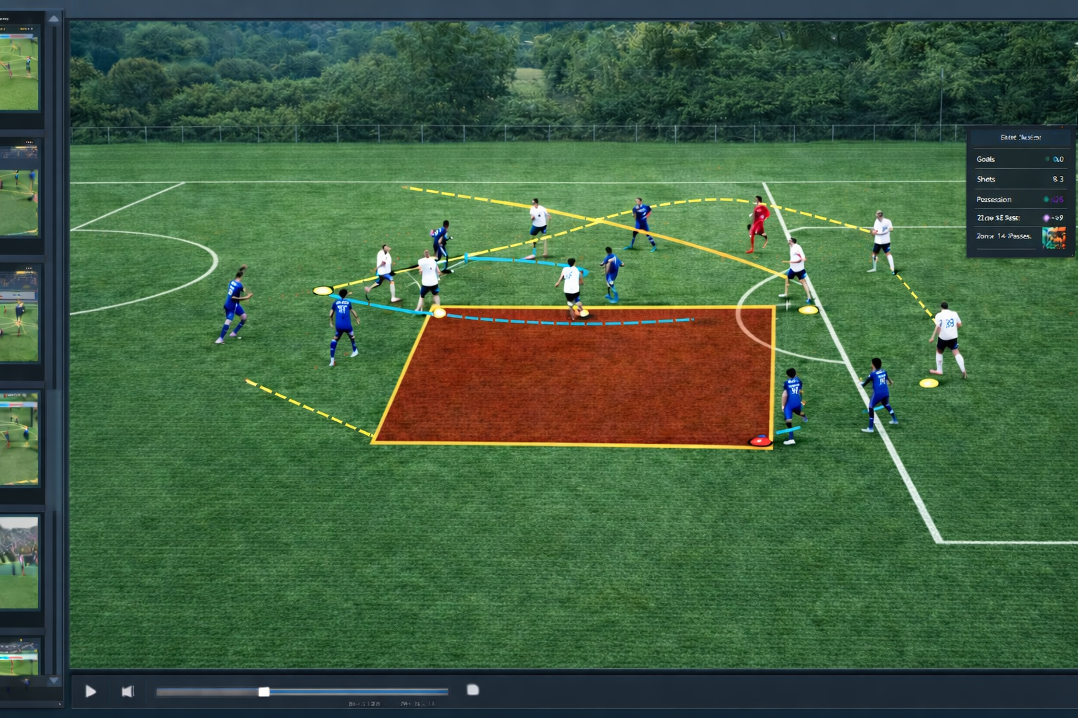 SC Neunkirchen Videoanalyse mit Laufwegen und Spielszenen am Trainingsplatz